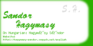 sandor hagymasy business card